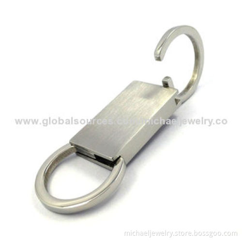 Stainless steel key chains with both high polished and brushed, simple and stylish design